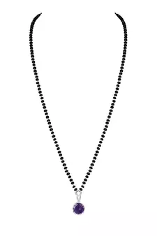Silver cubic zirconia mangalsutra