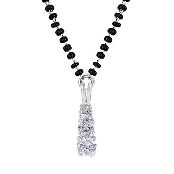Silver cubic zirconia mangalsutra 1