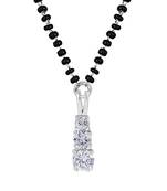 Silver cubic zirconia mangalsutra