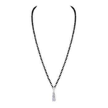 Silver cubic zirconia mangalsutra 2