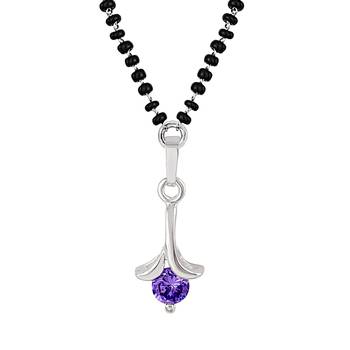Silver cubic zirconia mangalsutra 1