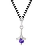 Silver cubic zirconia mangalsutra