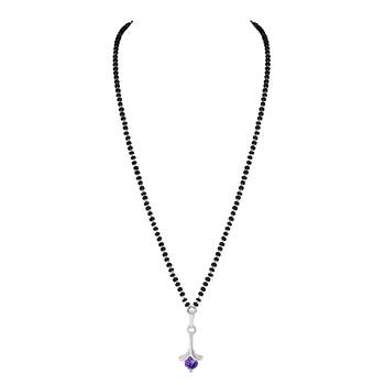 Silver cubic zirconia mangalsutra 2