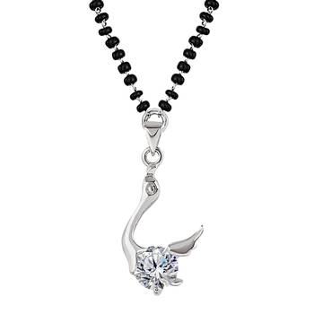 Silver cubic zirconia mangalsutra 1