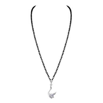Silver cubic zirconia mangalsutra 2