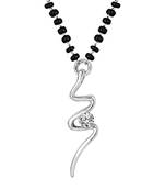 Silver cubic zirconia mangalsutra