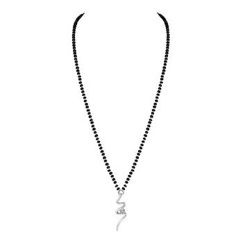 Silver cubic zirconia mangalsutra 2