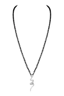 Silver cubic zirconia mangalsutra
