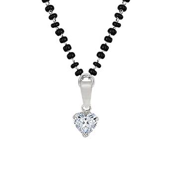 Silver cubic zirconia mangalsutra 1