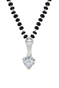 Silver cubic zirconia mangalsutra