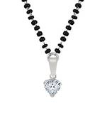 Silver cubic zirconia mangalsutra