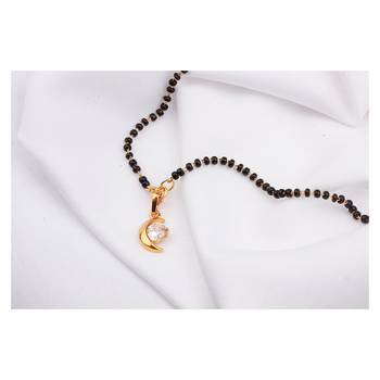 Gold cubic zirconia mangalsutra 4