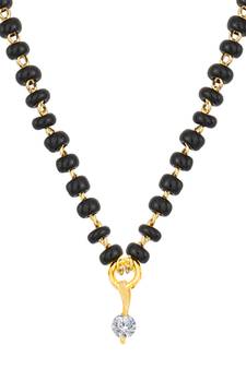 Gold cubic zirconia mangalsutra