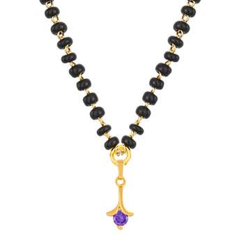 Gold cubic zirconia mangalsutra 1