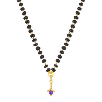Gold cubic zirconia mangalsutra 2