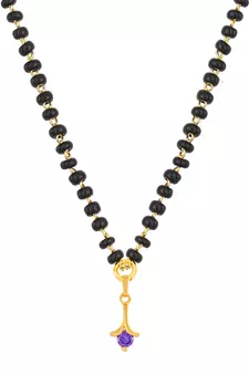 Gold cubic zirconia mangalsutra