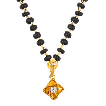 Gold cubic zirconia mangalsutra 1