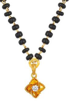 Gold cubic zirconia mangalsutra