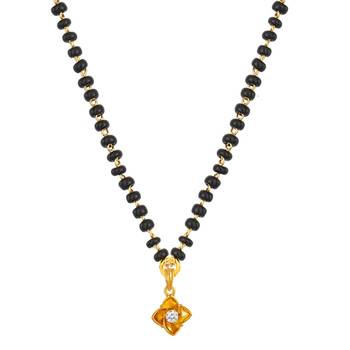 Gold cubic zirconia mangalsutra 2