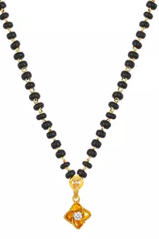 Gold cubic zirconia mangalsutra
