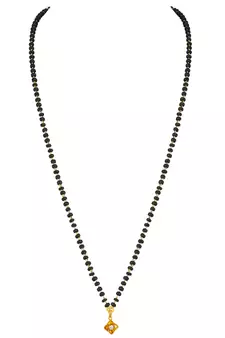 Gold cubic zirconia mangalsutra