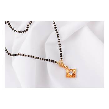 Gold cubic zirconia mangalsutra 4