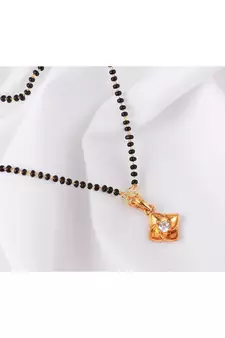 Gold cubic zirconia mangalsutra