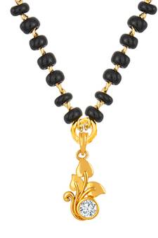 Gold cubic zirconia mangalsutra