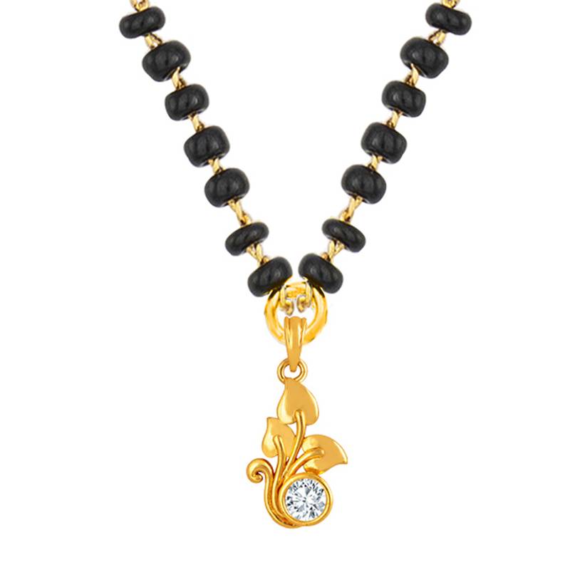 Gold cubic zirconia mangalsutra