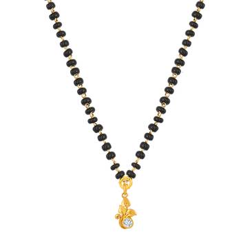 Gold cubic zirconia mangalsutra 2