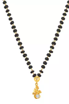 Gold cubic zirconia mangalsutra