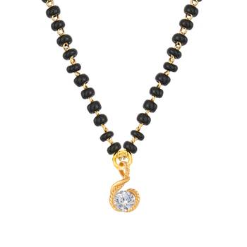 Gold cubic zirconia mangalsutra 1