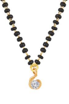 Gold cubic zirconia mangalsutra