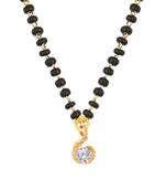 Gold cubic zirconia mangalsutra