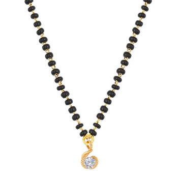 Gold cubic zirconia mangalsutra 2