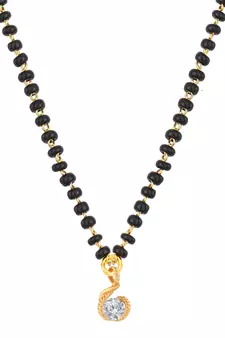 Gold cubic zirconia mangalsutra