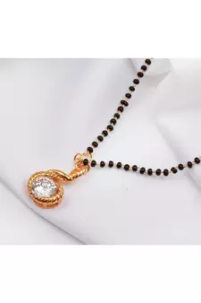 Gold cubic zirconia mangalsutra