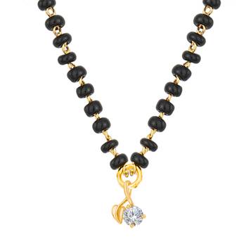 Gold cubic zirconia mangalsutra 1