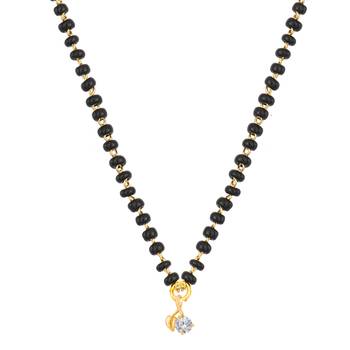 Gold cubic zirconia mangalsutra 2