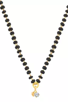 Gold cubic zirconia mangalsutra