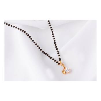 Gold cubic zirconia mangalsutra 4