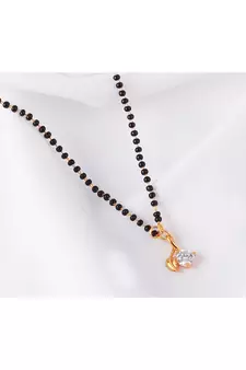 Gold cubic zirconia mangalsutra