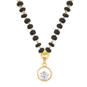 Gold cubic zirconia mangalsutra 1