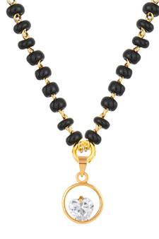Gold cubic zirconia mangalsutra