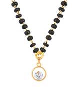 Gold cubic zirconia mangalsutra