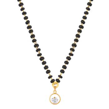 Gold cubic zirconia mangalsutra 2