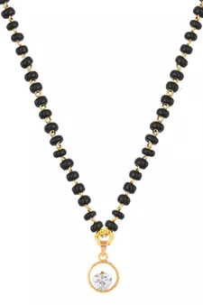 Gold cubic zirconia mangalsutra
