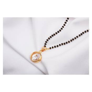 Gold cubic zirconia mangalsutra 4