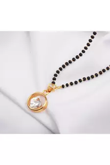 Gold cubic zirconia mangalsutra