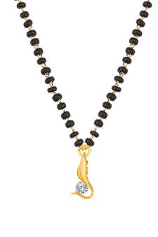Gold cubic zirconia mangalsutra